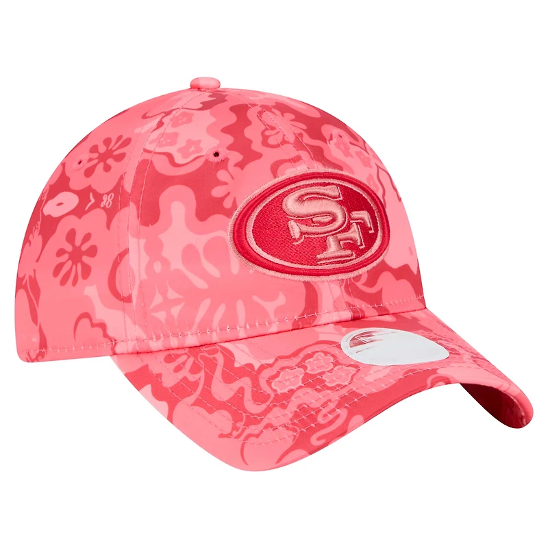Casquette ajustable New Era Scarlet San Francisco 49ers Trippy 9TWENTY pour femme