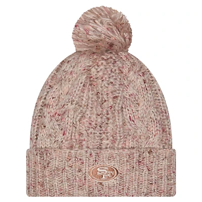 Women's New Era Stone San Francisco 49ers Trendy Tone Cuffed Knit Hat with Pom