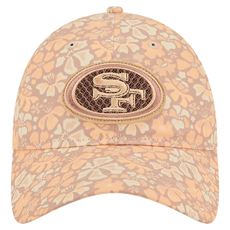 Women's New Era  Tan San Francisco 49ers Floral 9TWENTY Adjustable Hat