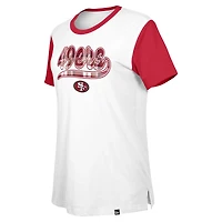 Women's New Era White/Scarlet San Francisco 49ers 3rd Down T-Shirt