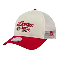 Women's New Era  White/Scarlet San Francisco 49ers Retro A-Frame 9FORTY Adjustable Hat