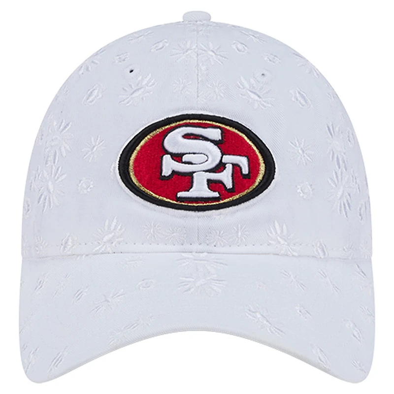 Casquette ajustable New Era blanche à imprimé floral San Francisco 49ers 9TWENTY pour femme