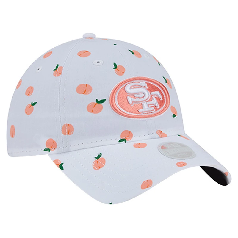 Casquette ajustable New Era blanche San Francisco 49ers Fruit Pattern 9TWENTY pour femme