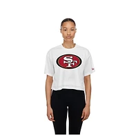 T-shirt court en maille blanche New Era pour femme, San Francisco 49ers