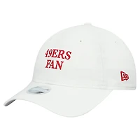 Casquette ajustable New Era blanche pour femme, fan de l'équipe des 49ers de San Francisco, modèle 9TWENTY