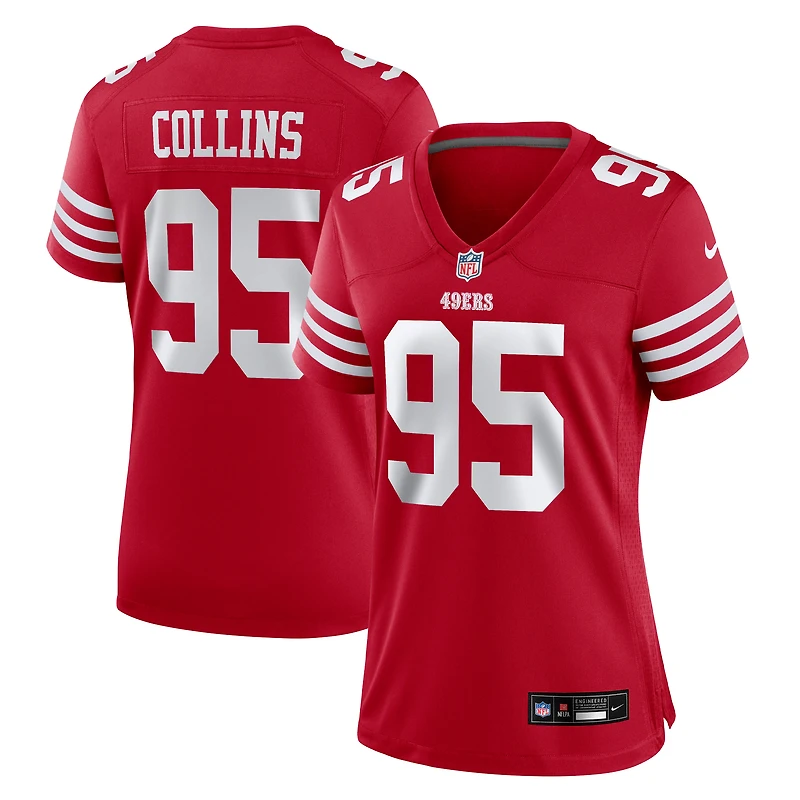 Maillot Nike Alfred Collins Scarlet pour femme des San Francisco 49ers