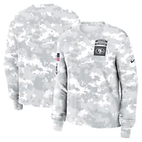 T-shirt Nike Arctic Camo San Francisco 49ers 2024 Salute To Service Performance à manches longues pour femme