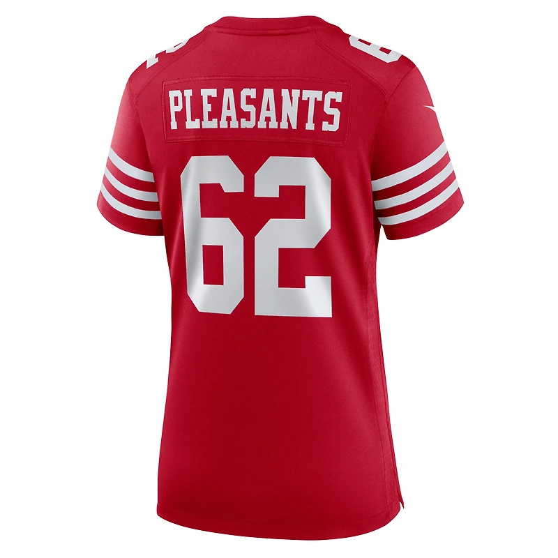 Maillot de match Nike Austen Pleasants Scarlet des San Francisco 49ers pour femme