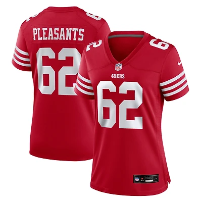 Maillot de match Nike Austen Pleasants Scarlet des San Francisco 49ers pour femme
