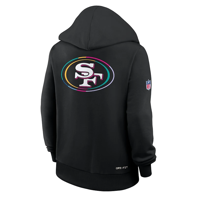 Sweat à capuche Nike noir pour femme San Francisco 49ers NFL Crucial Catch 2025 Sideline Dri-FIT