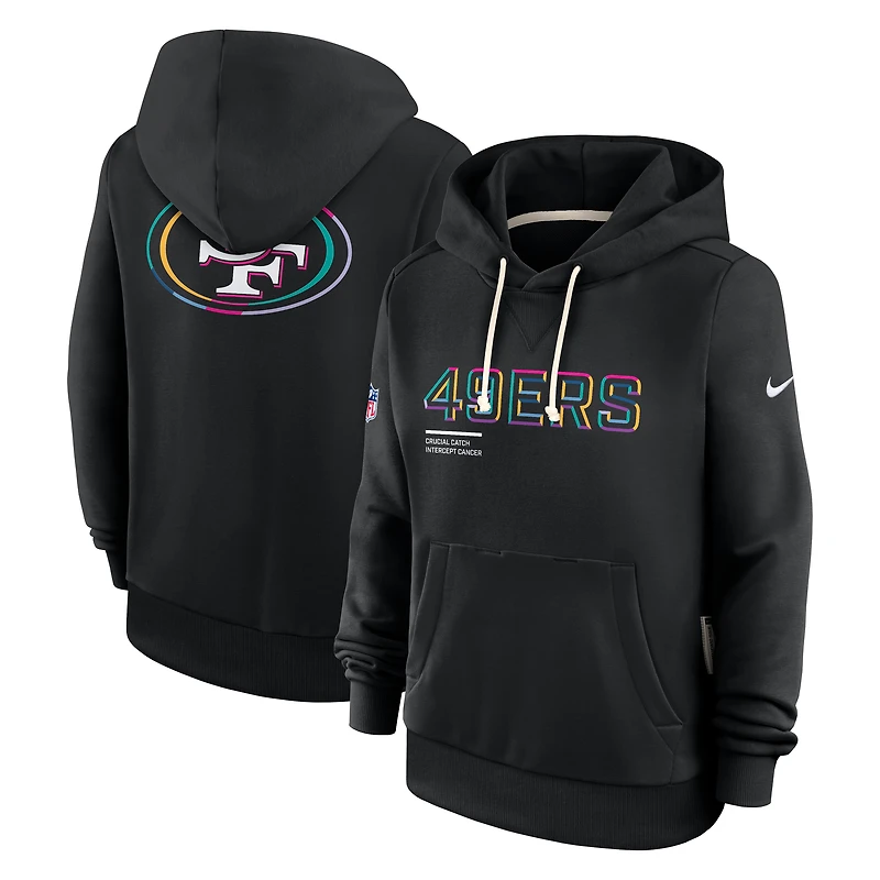 Sweat à capuche Nike noir pour femme San Francisco 49ers NFL Crucial Catch 2025 Sideline Dri-FIT