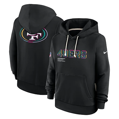 Sweat à capuche Nike noir pour femme San Francisco 49ers NFL Crucial Catch 2025 Sideline Dri-FIT