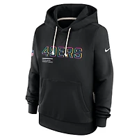 Sweat à capuche Nike noir pour femme San Francisco 49ers NFL Crucial Catch 2025 Sideline Dri-FIT