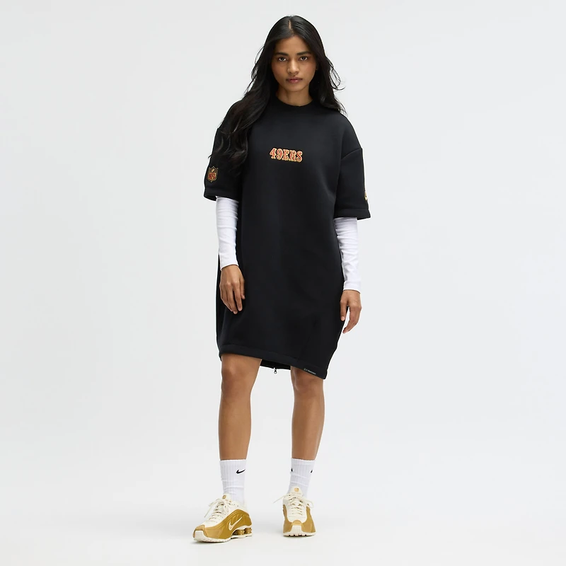 Women's Nike Black San Francisco 49ers 2025 Rivalries Collection Oversized Tech Fleece Dress