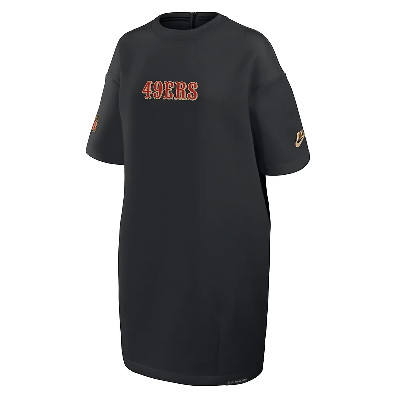 Women's Nike Black San Francisco 49ers 2025 Rivalries Collection Oversized Tech Fleece Dress
