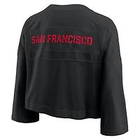 Women's Nike Black San Francisco 49ers Primetime Cropped Mesh Dri-FIT Fashion Jersey