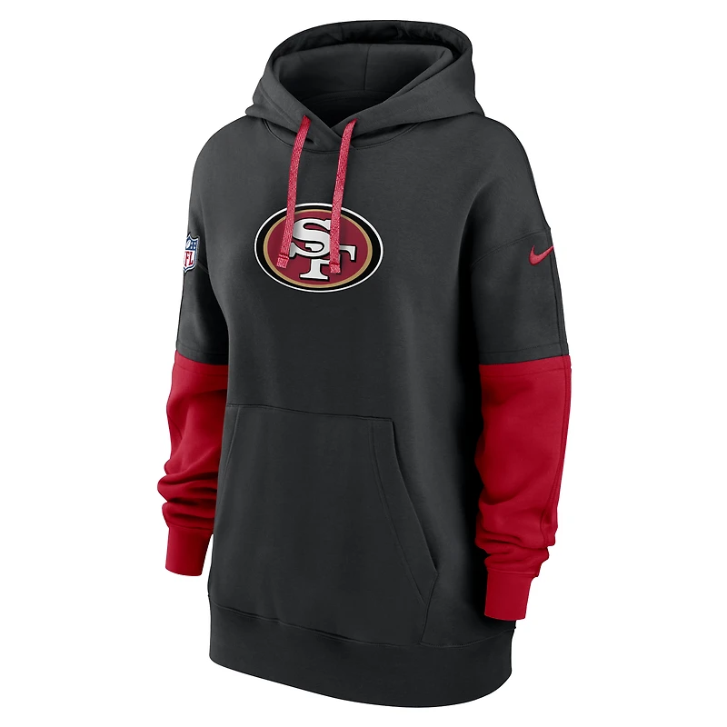 Sweat à capuche Nike noir pour femme des San Francisco 49ers Sideline Essential