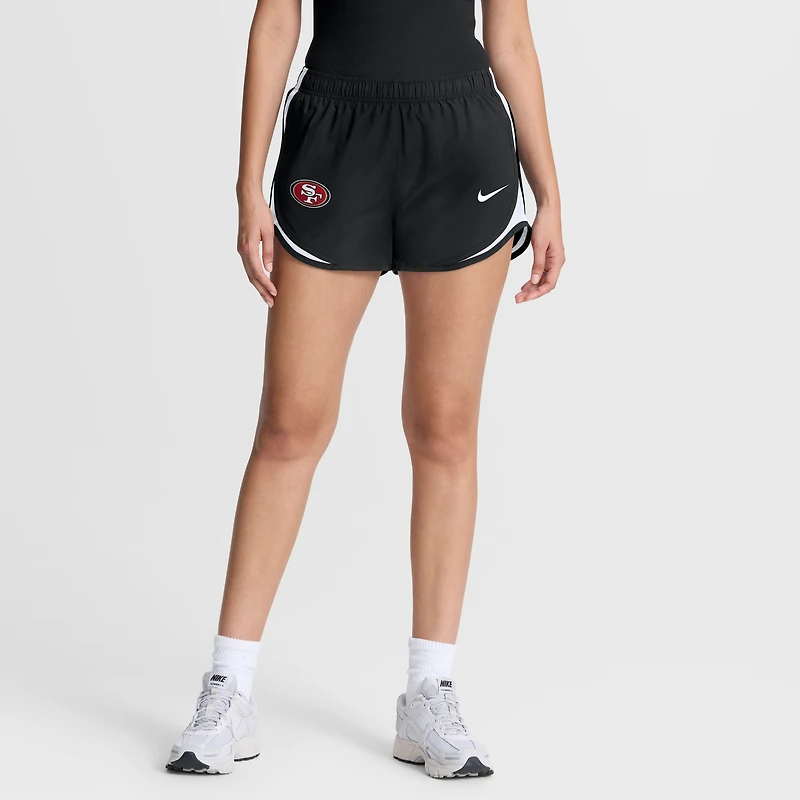 Women's Nike Black San Francisco 49ers Tempo Mid-Rise Dri-FIT Shorts