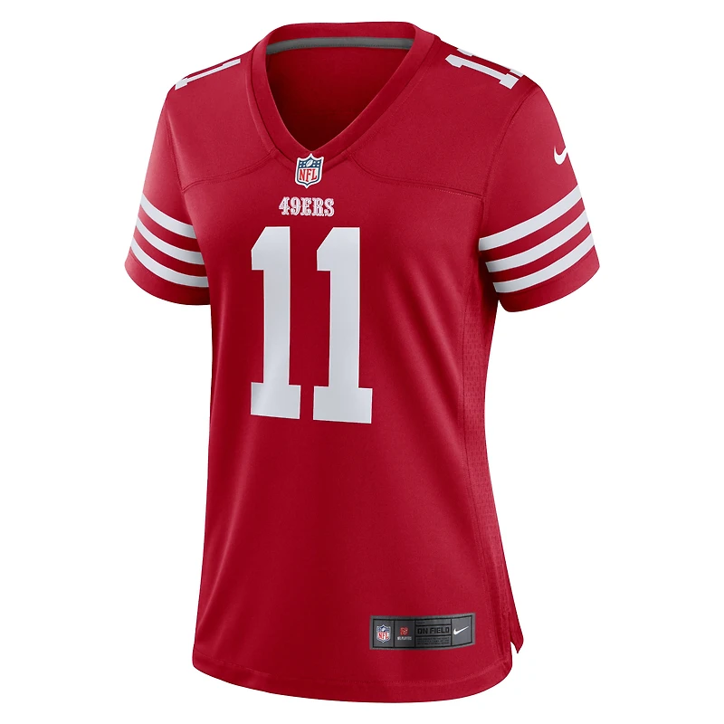 Maillot Nike Brandon Aiyuk Scarlet pour femme des San Francisco 49ers Game Player