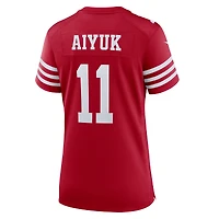 Maillot Nike Brandon Aiyuk Scarlet pour femme des San Francisco 49ers Game Player
