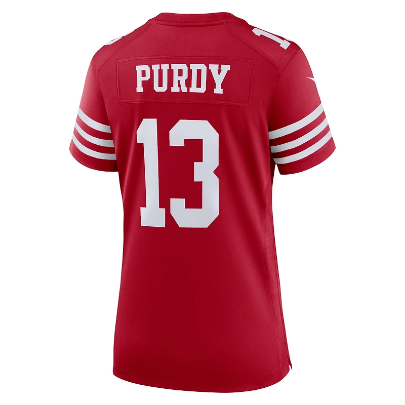 Maillot de match Nike Brock Purdy Scarlet San Francisco 49ers Super Bowl LVIII pour femme