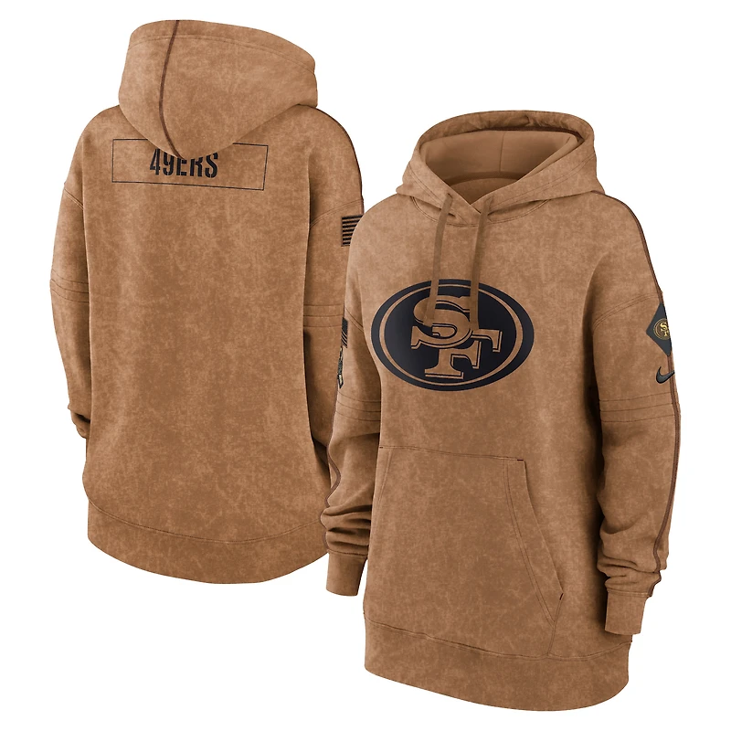 Women's Nike Brown San Francisco 49ers Salute To Service Pullover Hoodie