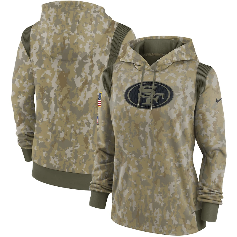 Nike Camo San Francisco 49ers 2021 Salute To Service pour femme - Therma Performance Pullover Hoodie