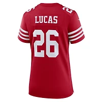 Maillot de match l'équipe Nike Chase Lucas Scarlet des San Francisco 49ers pour femme