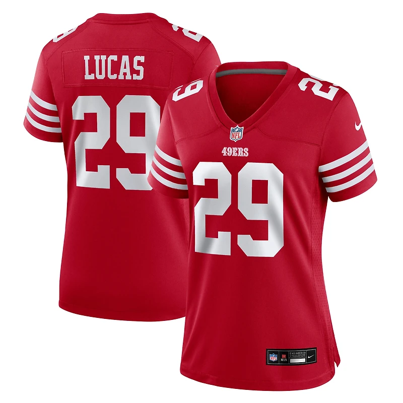 Maillot Nike Chase Lucas Scarlet pour femme des San Francisco 49ers