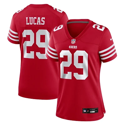 Maillot Nike Chase Lucas Scarlet pour femme des San Francisco 49ers