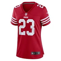 Maillot de joueur Nike Christian McCaffrey Scarlet San Francisco 49ers pour femme