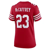 Maillot de joueur Nike Christian McCaffrey Scarlet San Francisco 49ers pour femme