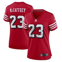 Maillot de joueur Nike Christian McCaffrey Scarlet San Francisco 49ers pour femme