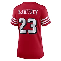 Maillot de joueur Nike Christian McCaffrey Scarlet San Francisco 49ers pour femme