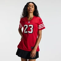 Maillot de joueur Nike Christian McCaffrey Scarlet San Francisco 49ers pour femme