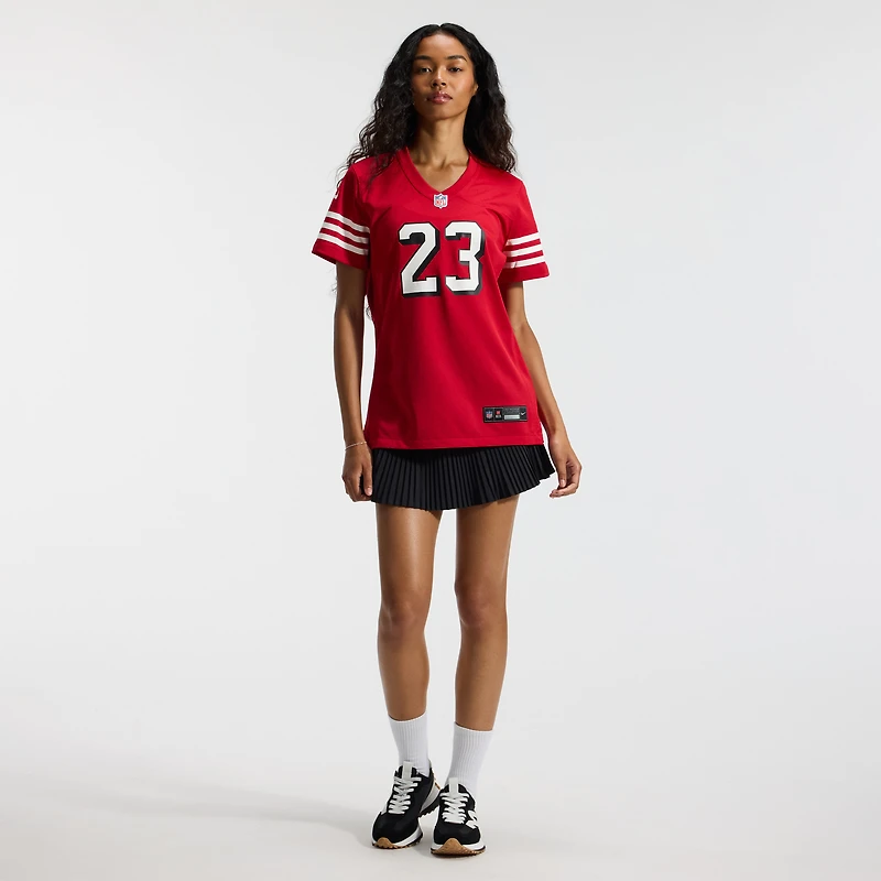 Maillot de joueur Nike Christian McCaffrey Scarlet San Francisco 49ers pour femme