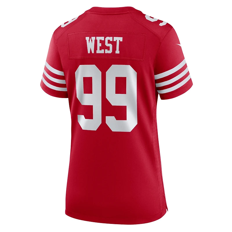 Maillot Nike CJ West Scarlet pour femme des San Francisco 49ers