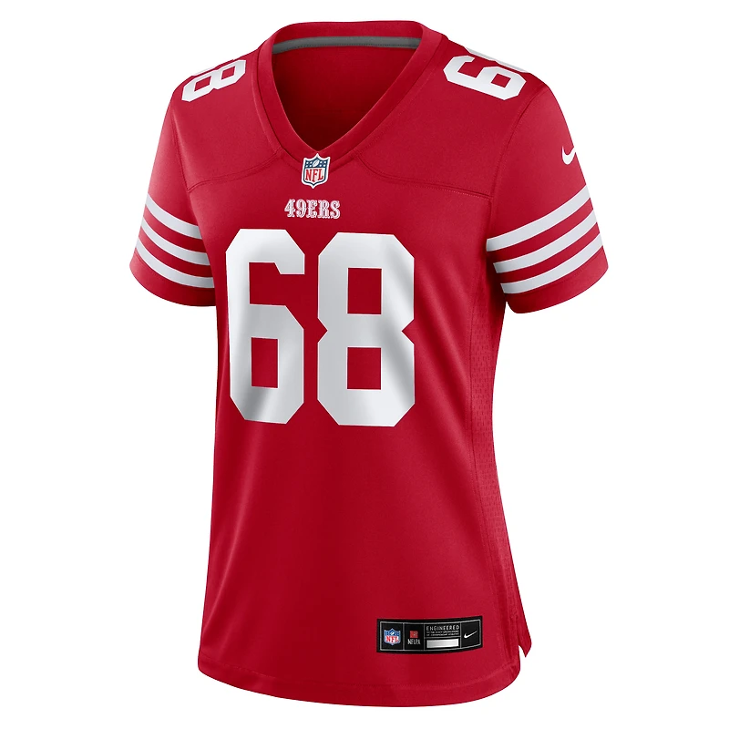 Maillot de match Nike Scarlet Colton McKivitz des San Francisco 49ers pour femme