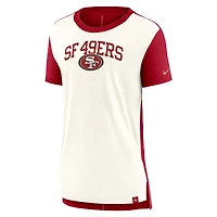 T-shirt tri-mélange Nike crème/écarlate San Francisco 49ers Wordmark pour femme