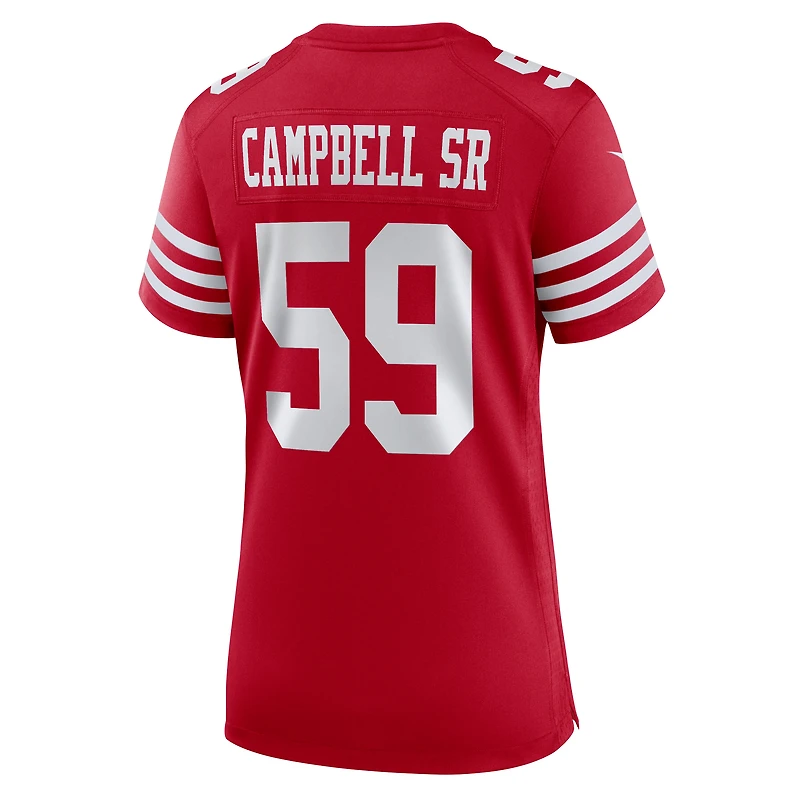 Maillot de match Nike De'Vondre Campbell Scarlet des San Francisco 49ers pour femme