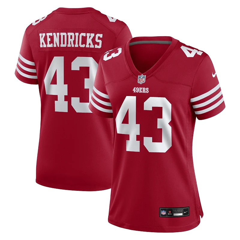 Maillot de match Nike Eric Kendricks rouge écarlate des 49ers San Francisco pour femmes