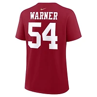Women's Nike Fred Warner Scarlet San Francisco 49ers Name & Number T-Shirt