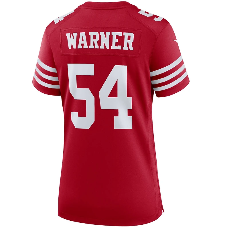 Maillot de joueur Nike Fred Warner Scarlet San Francisco 49ers pour femme