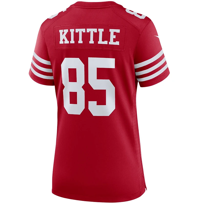 Maillot de joueur Nike George Kittle Scarlet San Francisco 49ers pour femme