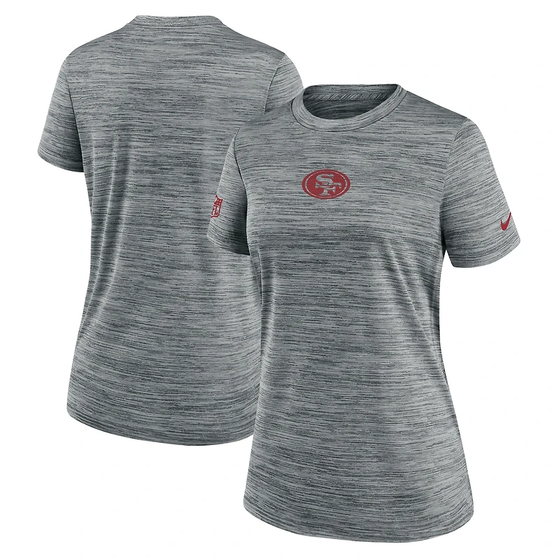 T-shirt Nike gris Sideline Velocity Dri-FIT pour femme des San Francisco 49ers