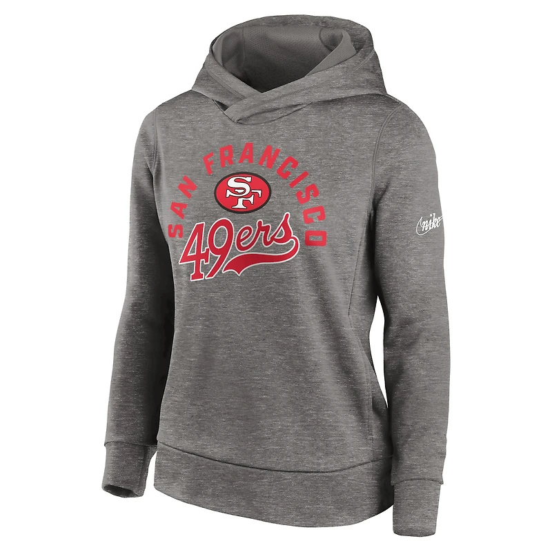NUT 49ER HEATHER CHARCOAL 23 WOMEN'S STRETCH RUN PERFORMANCE FLEECE HOODIE SWTLADHOD