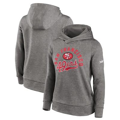 NUT 49ER HEATHER CHARCOAL 23 WOMEN'S STRETCH RUN PERFORMANCE FLEECE HOODIE SWTLADHOD