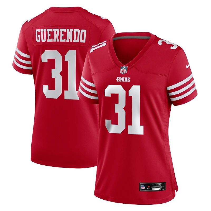 Women's Nike Isaac Guerendo  Scarlet San Francisco 49ers Game Jersey
