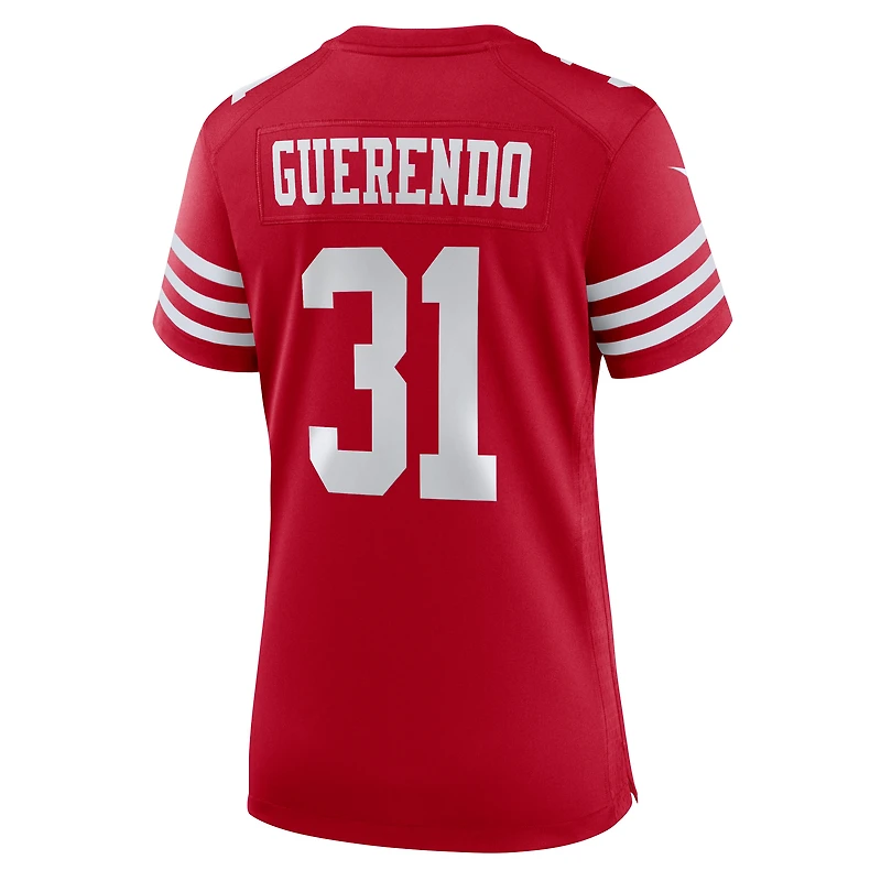 Maillot Nike Isaac Guerendo Scarlet San Francisco 49ers Team Game pour femme