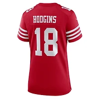 Maillot de match Nike Isaiah Hodgins Scarlet des San Francisco 49ers pour femme